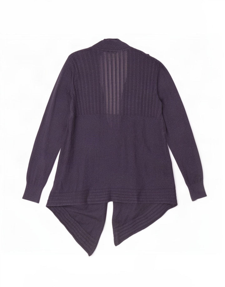 Fat Face Dame Asymmetrisk Åben Cardigan Sweater UK 12 Medium Navy Blue
