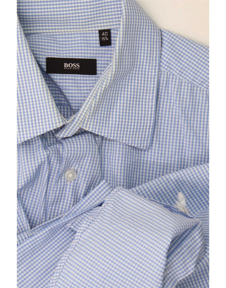 Hugo Boss Herreskjorte str. 40 15 3/4 Medium Blue Gingham