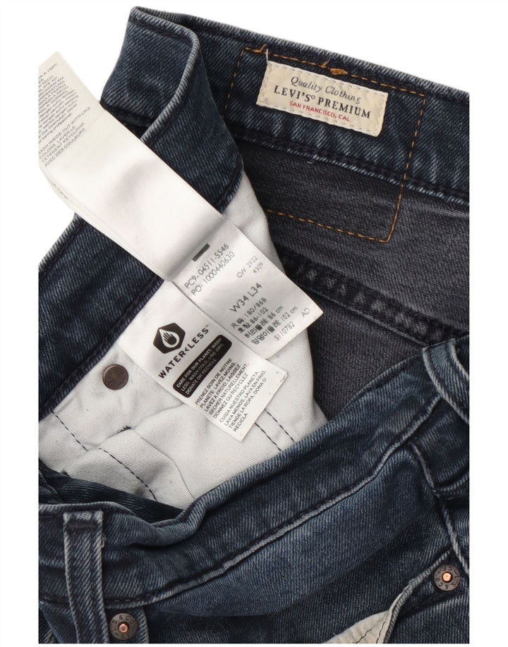 Levi's Slim Jeans til mænd W34 L34 Marineblå bomuld