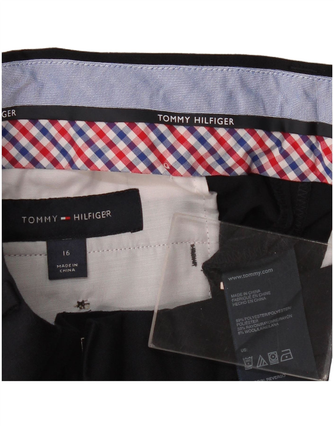 Tommy Hilfiger drengebukser med lige jakkesæt 15-16 år W27 L27 Sort