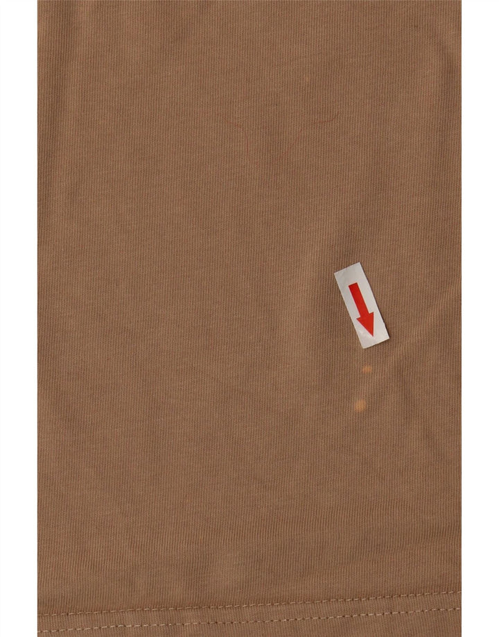 Nike Dame Crop T-Shirt Top UK 14 Medium Beige Bomuld