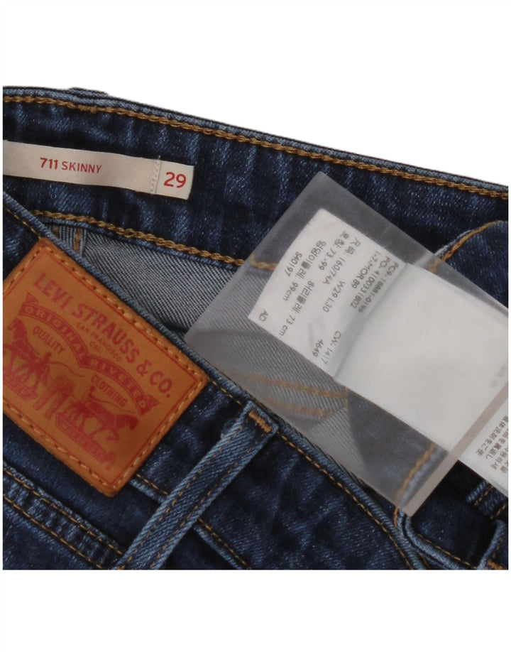 LEVI'S Dame 711 Skinny Jeans W29 L30 Blå Lyocell