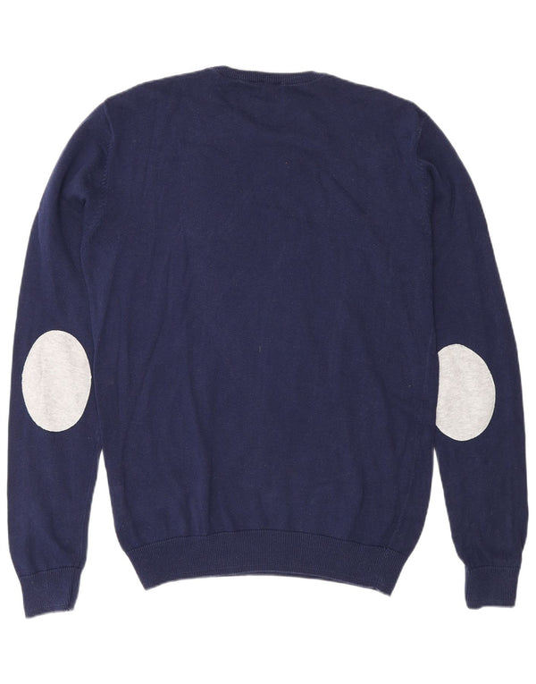 U.S. Polo Assn. Herre Crew Neck trøje Sweater Large Navy Blue Colourblock