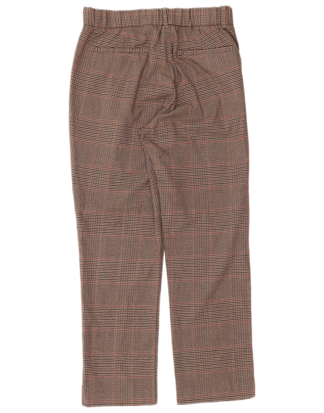 Zara Straight Cropped Bukser Large W30 L24 Brown Houndstooth