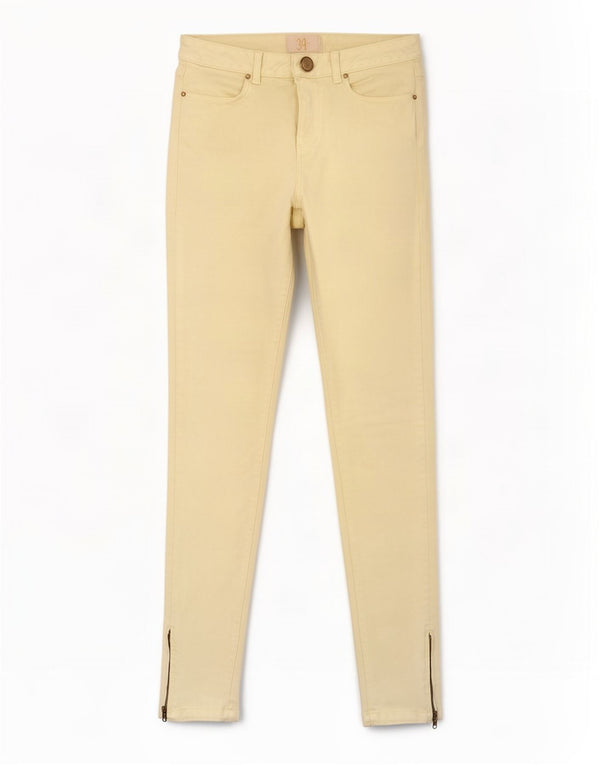 Zara Dame Skinny Jeans EU 34 2XS W24 L28 Gul