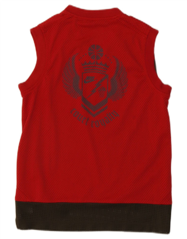 NIKE Boys Graphic Vest Top 10-11 Years Medium  Red Colourblock