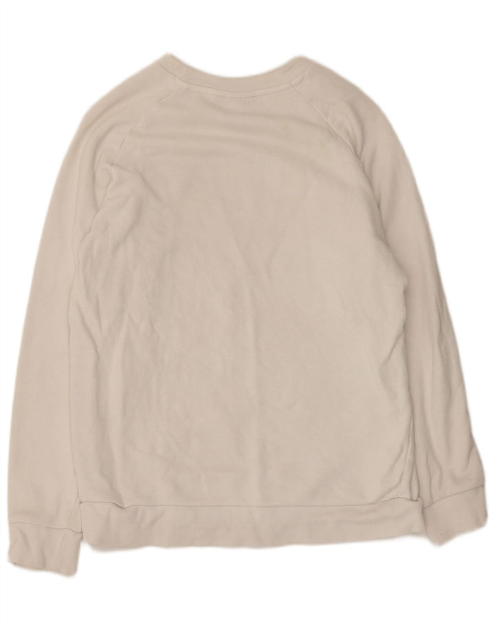 Adidas Dame Oversized Sweatshirt Jumper UK 10 Small White Bomuld