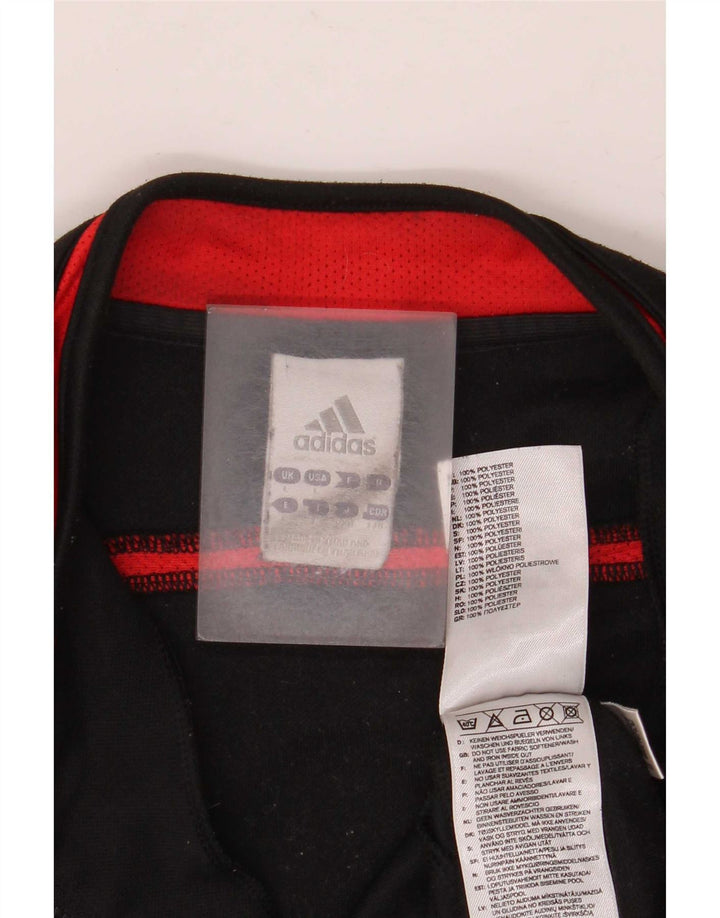 Adidas Herre Zip Neck Pullover Træningsdragt Top Stor Sort Colourblock