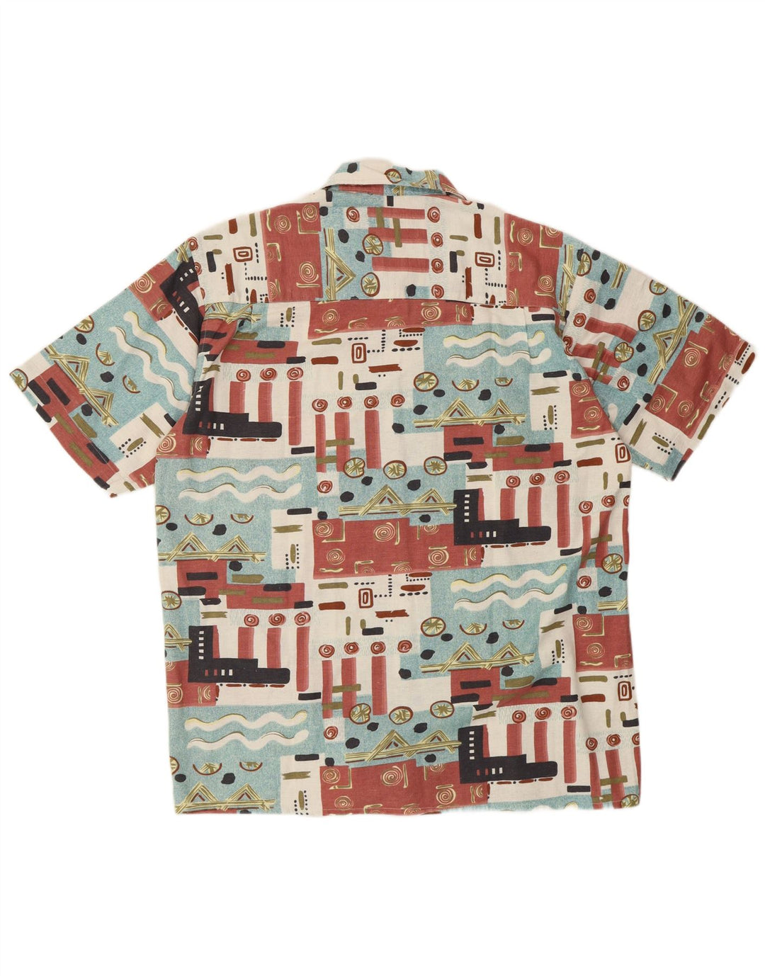 BROADWAY Kortærmet Herreskjorte Størrelse 39/40 Medium Flerfarvet Geometrisk