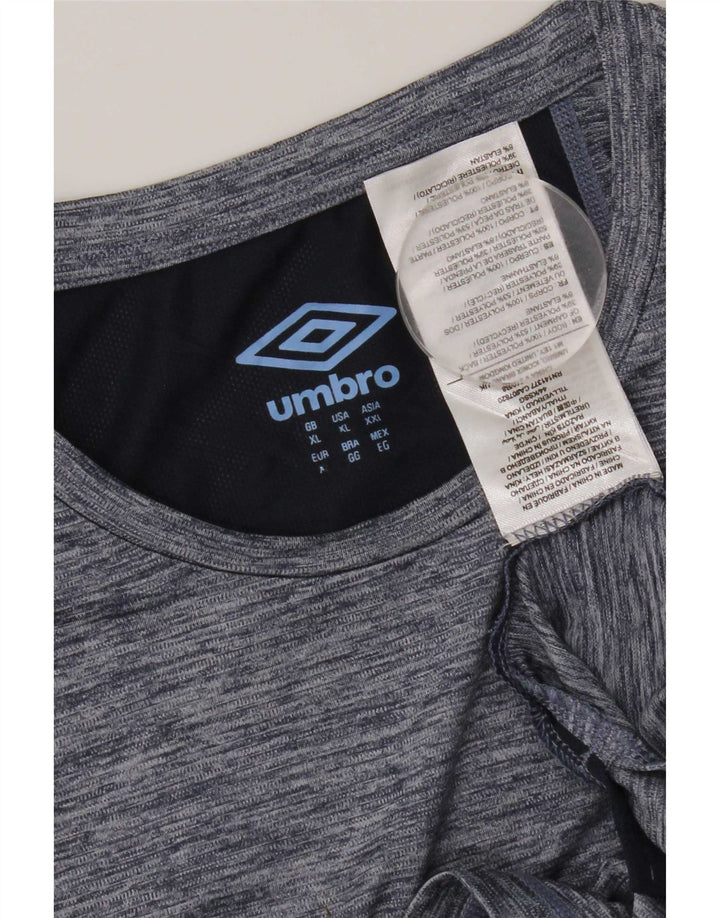 Umbro Herre T-Shirt Top XL Marineblå Flecked Polyester
