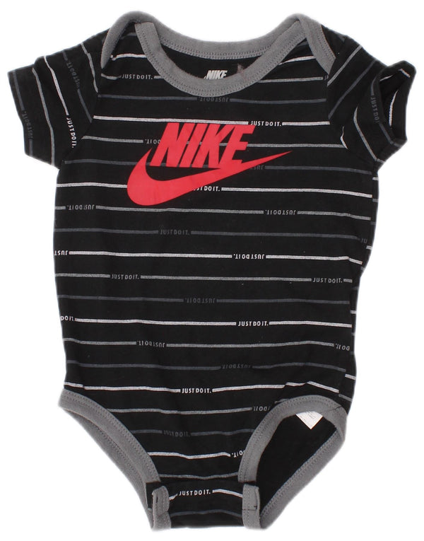 NIKE Baby Boys grafisk bodysuit 6-9 måneder sort stribet bomuld