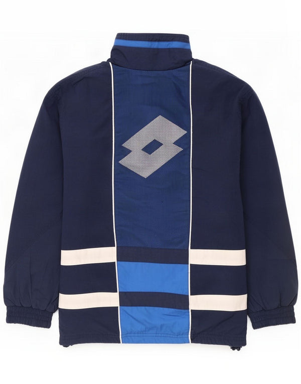 Lotto Træningsdragt til mænd Top jakke Small Navy Blue Colourblock Cotton