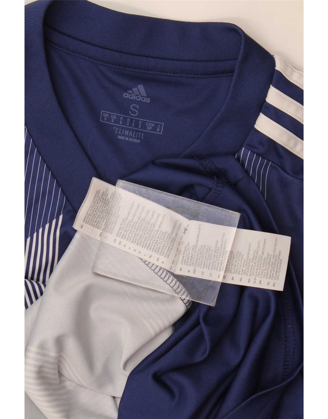 Adidas Herre Climalite Grafisk T-Shirt Top Lille Marineblå Geometrisk