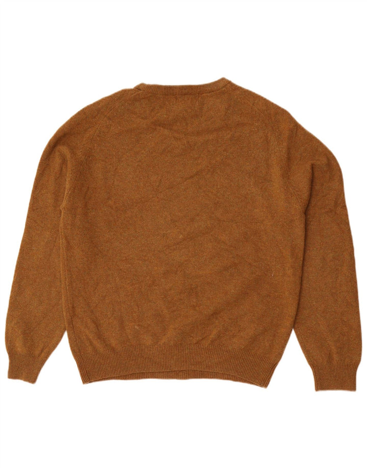 Marks & Spencer Herre sweater med rund hals, stor brun flækket uld