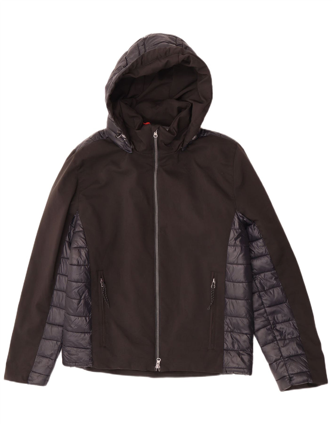 Brugi Herre hættepolstret jakke UK 40 Large Black Colourblock Polyester