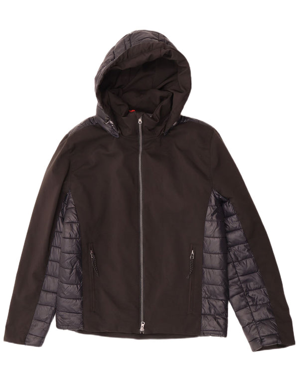 Brugi Herre hættepolstret jakke UK 40 Large Black Colourblock Polyester