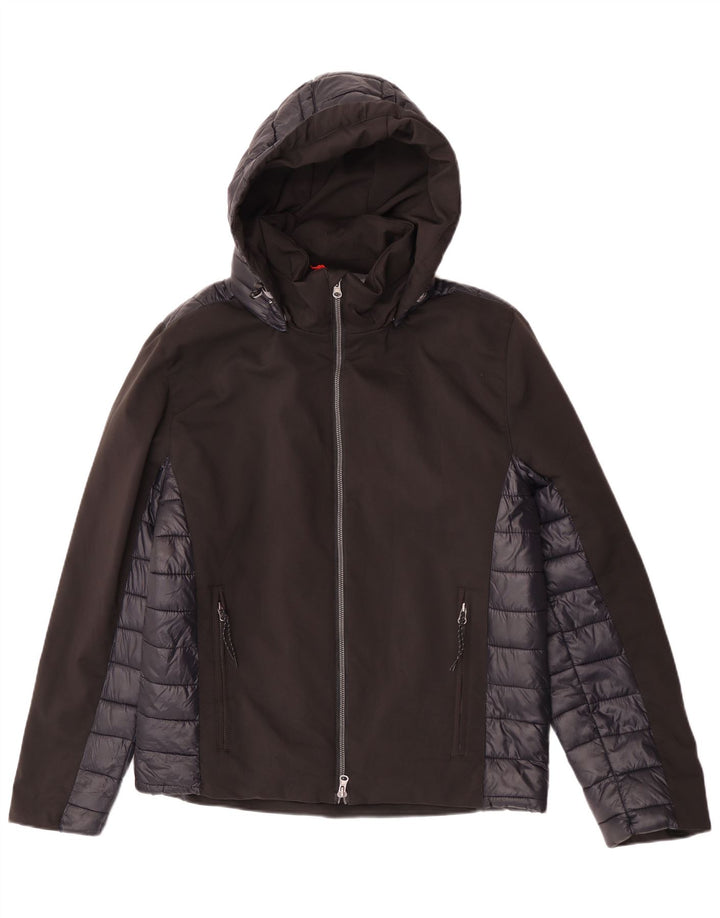 Brugi Herre hættepolstret jakke UK 40 Large Black Colourblock Polyester