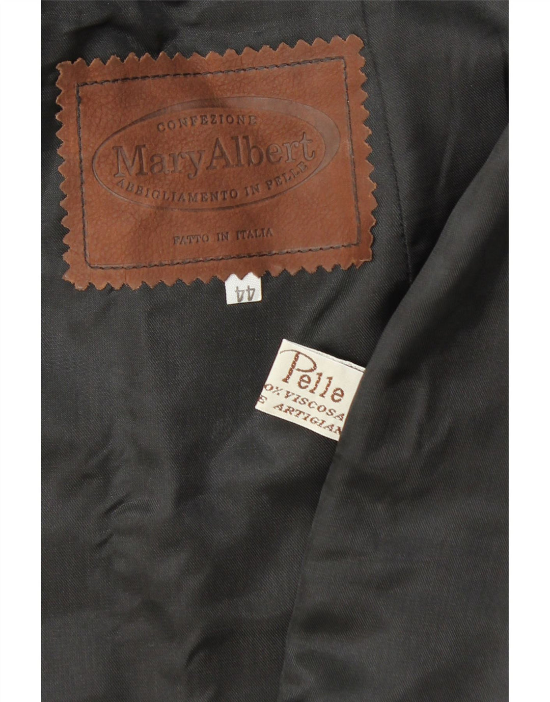 MARY ALBERT Dame Læder Nederdel IT 44 Medium W28 Sort Læder