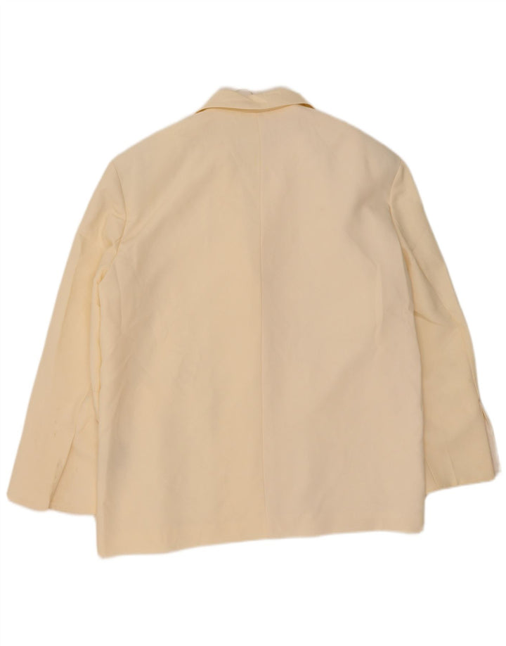 Zara Dame 2 Button Oversized Blazer Jacket UK 14 Medium Off White