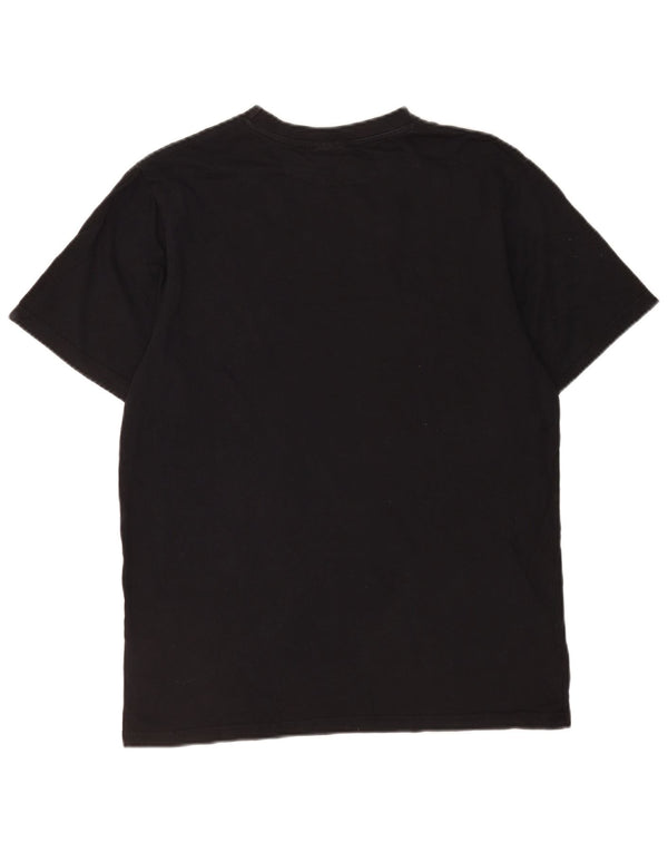 Ellesse Herre Grafisk T-Shirt Top Medium Sort Bomuld