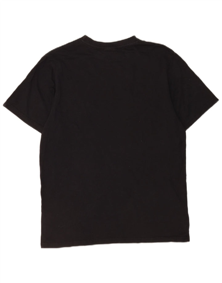 Ellesse Herre Grafisk T-Shirt Top Medium Sort Bomuld
