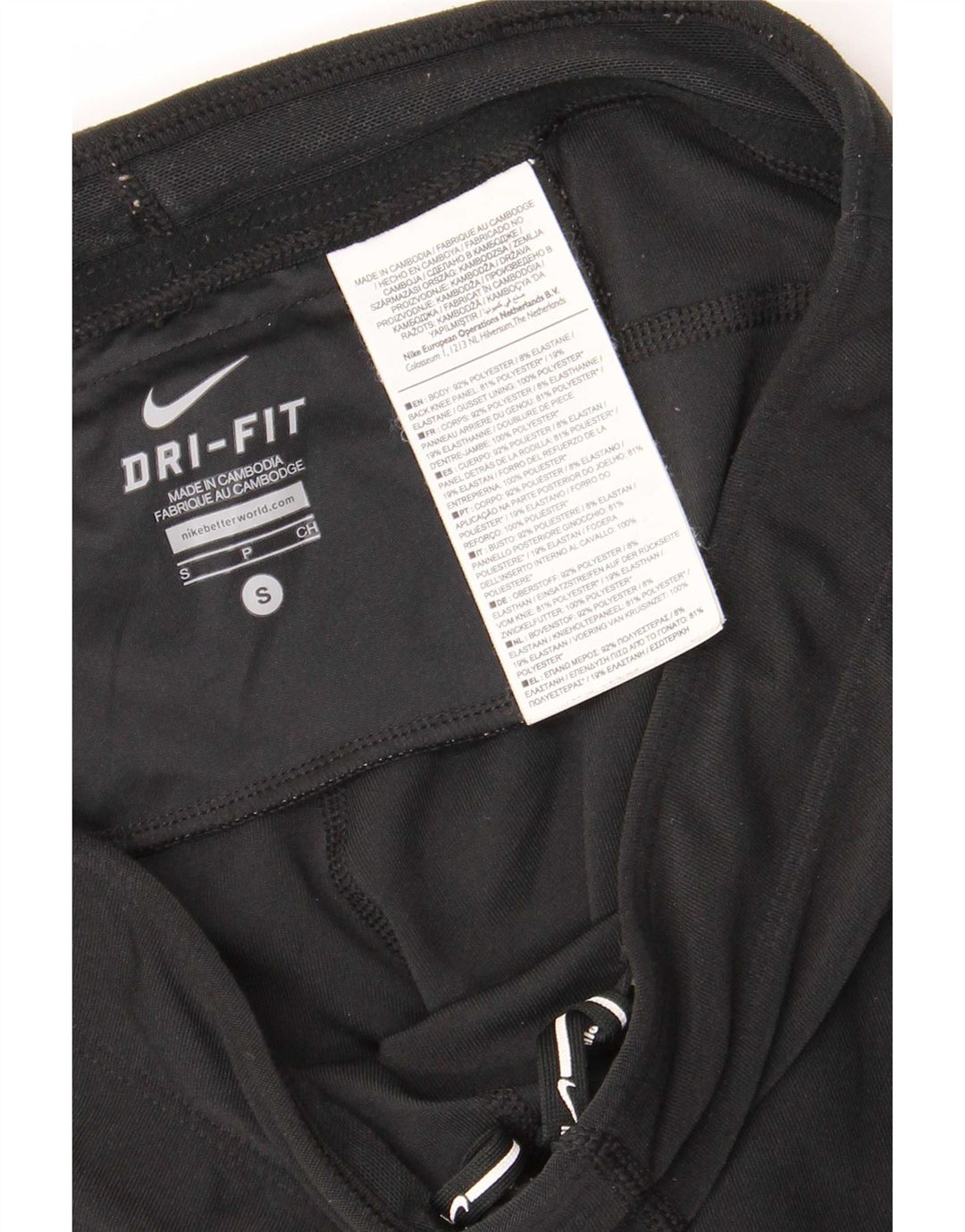 Nike Dame Capri Leggings UK 8 Small Black Spotted Polyester