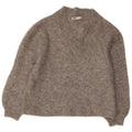 ZARA Womens Crop V-hals sweater UK 14 Medium Grey Flecked