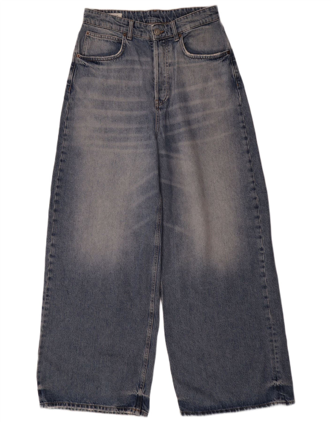 ZARA Jeans med brede ben til mænd EU 38 Small W30 L31 Blå bomuld