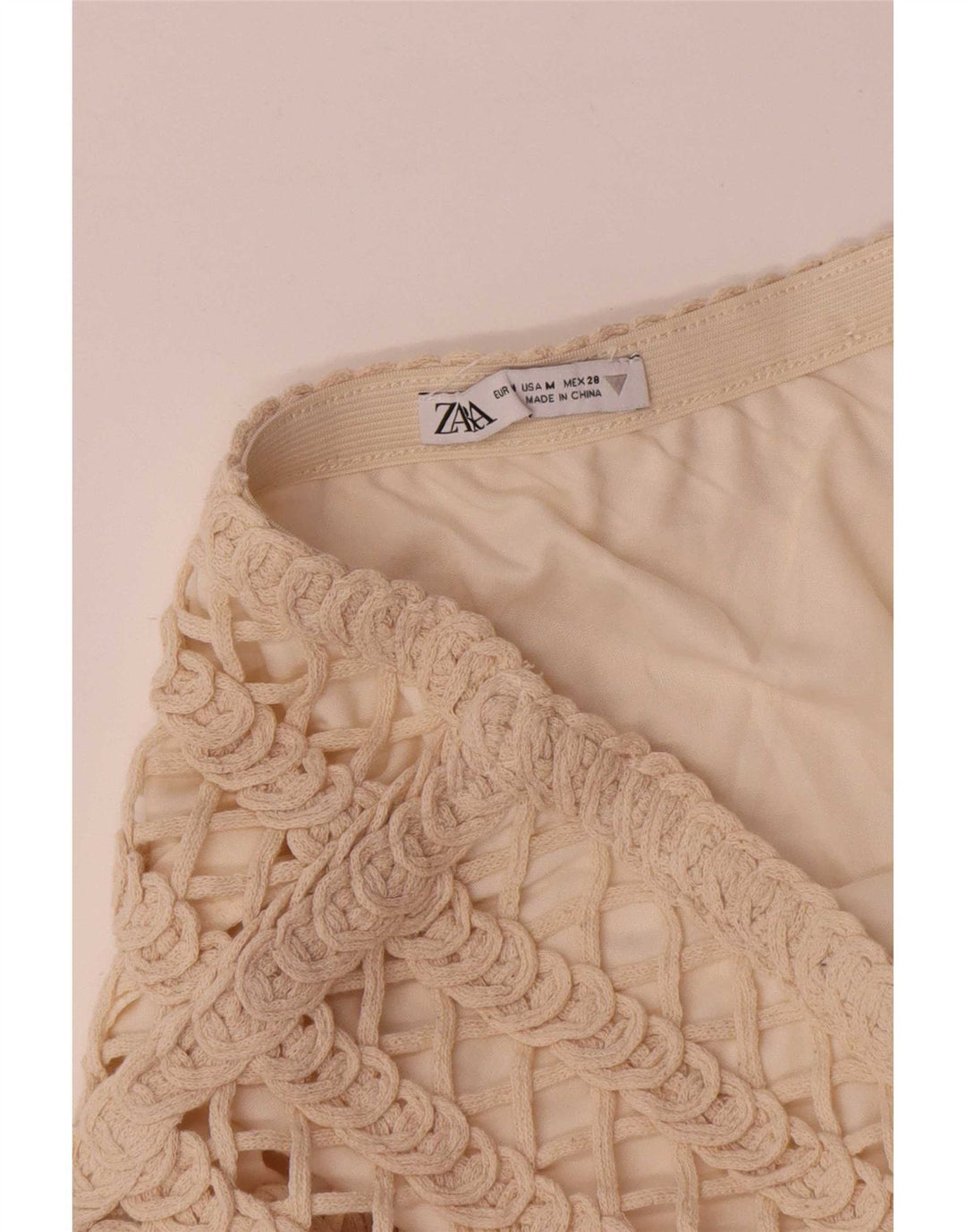 Zara Dame Maxi Nederdel Medium W28 Beige Bomuld