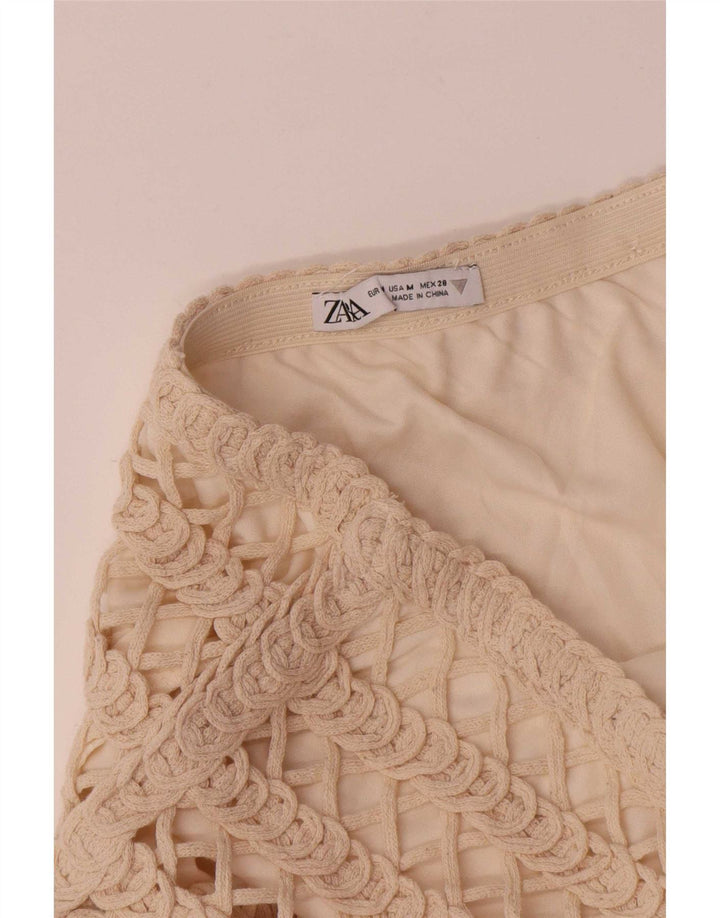 Zara Dame Maxi Nederdel Medium W28 Beige Bomuld