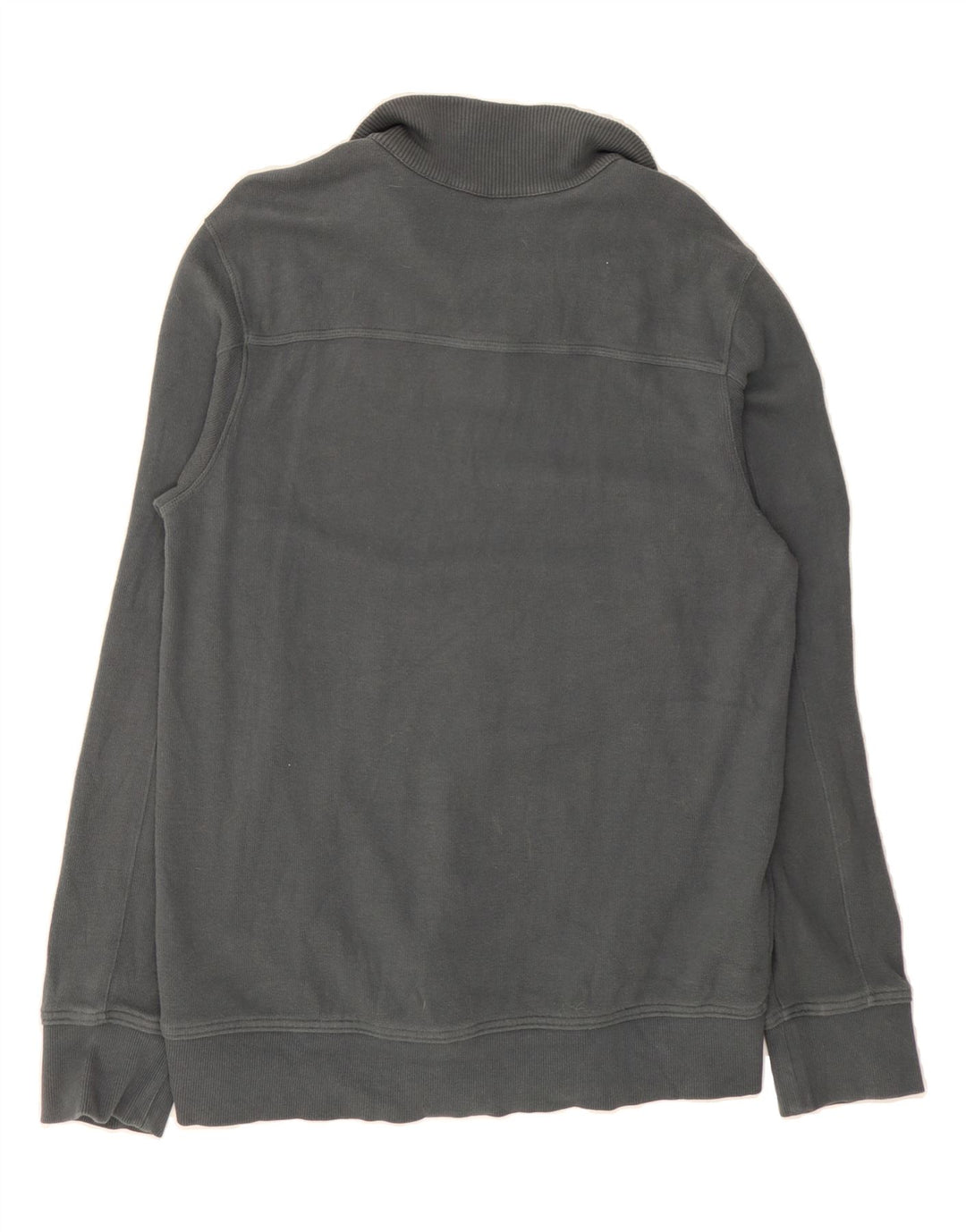 EDDIE BAUER Mens Seattle Zip Neck Sweatshirt Jumper Medium Grey Cotton Vintage Eddie Bauer and Second-Hand Eddie Bauer from Messina Hembry 