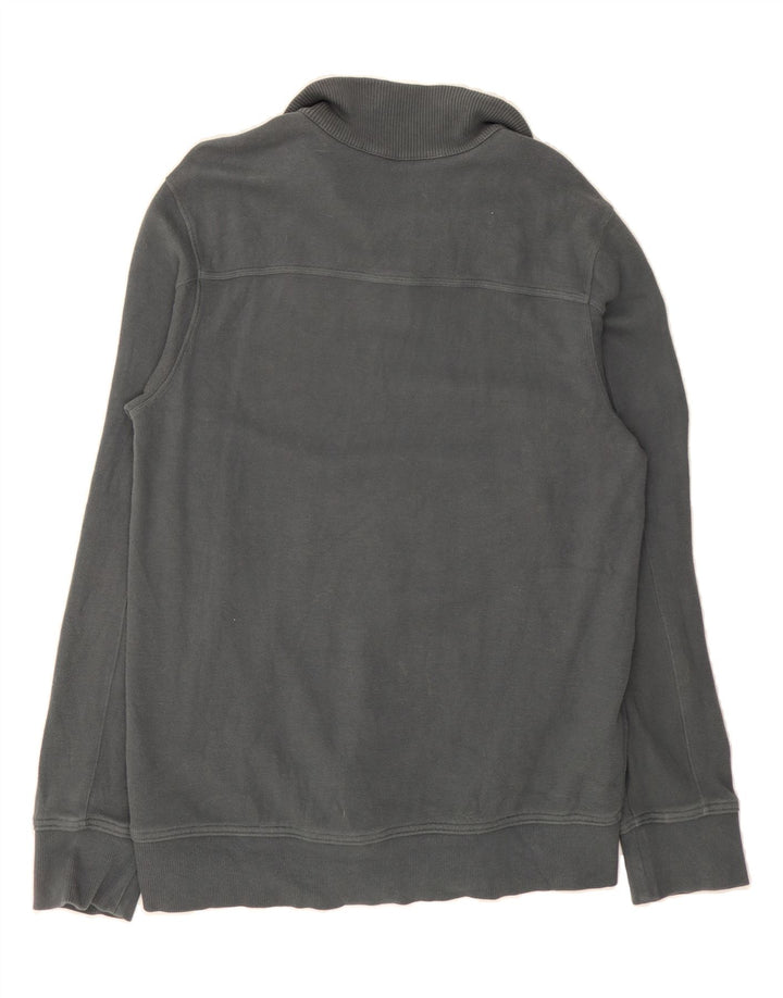 EDDIE BAUER Mens Seattle Zip Neck Sweatshirt Jumper Medium Grey Cotton Vintage Eddie Bauer and Second-Hand Eddie Bauer from Messina Hembry 