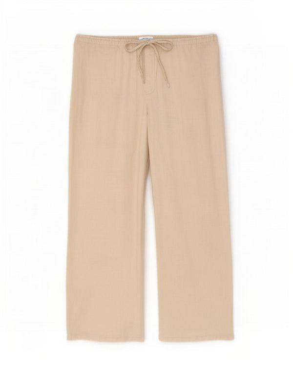 Roxy Womens Wide Leg Casual Bukser Large W34 L30 Beige Linen