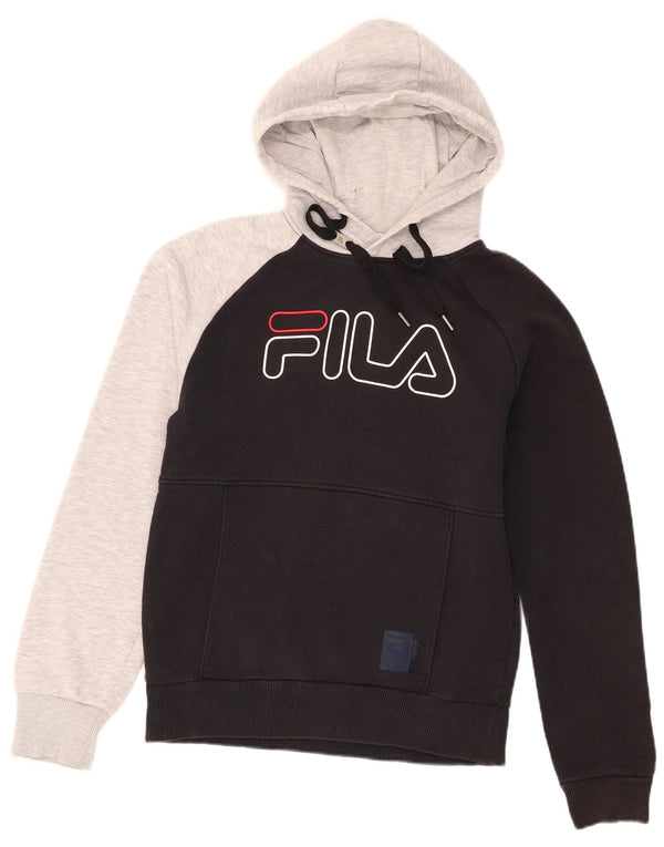 Fila Herre Grafisk Regular Fit Hættetrøje Jumper XS Sort Colourblock Bomuld