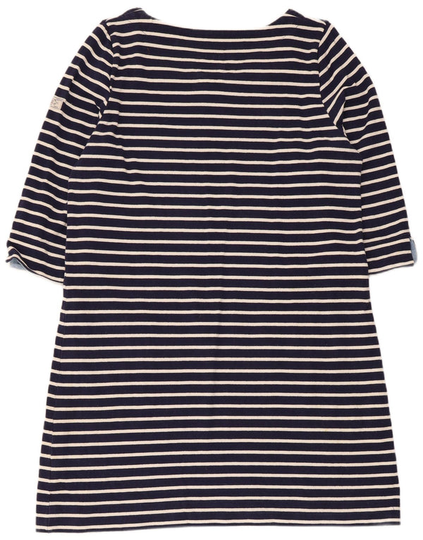 Joules Womens 3/4 Sleeve Shift Dress UK 18 XL Navy Blue Striped Nautical