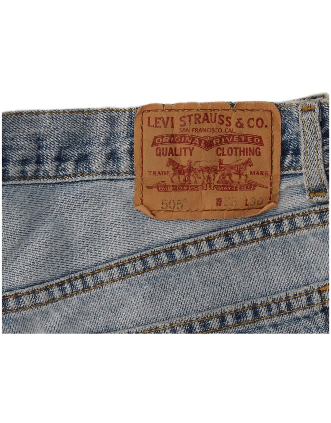 Levi's Womens 505 højtaljede denimshorts med normal pasform W33 mellemblå