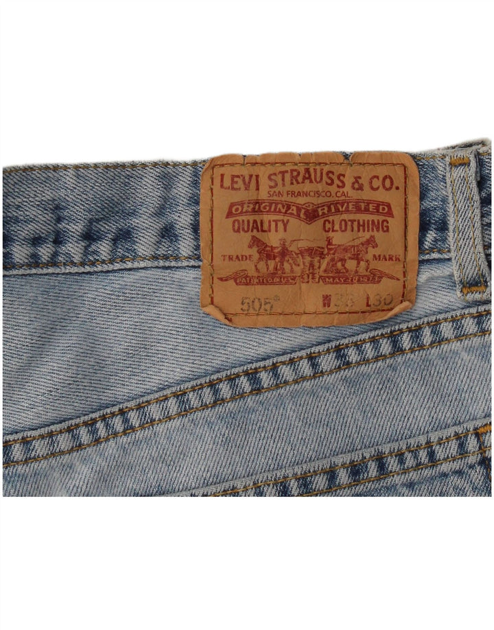 Levi's Womens 505 højtaljede denimshorts med normal pasform W33 mellemblå