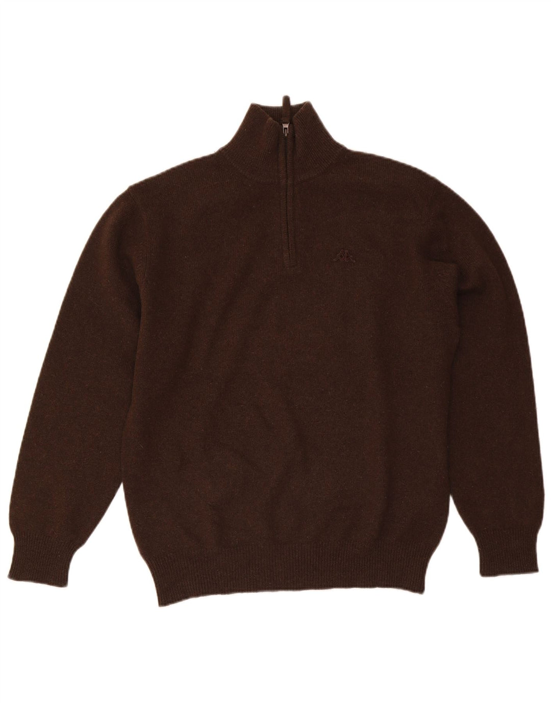 Kappa Herre Zip Neck Jumper Sweater Medium Brun Uld