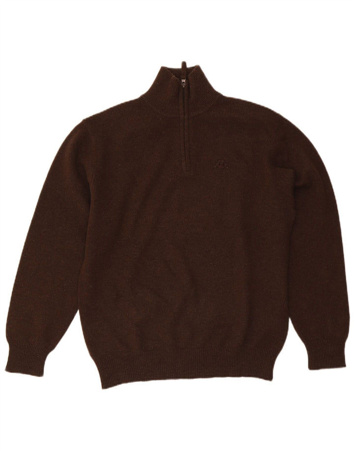 Kappa Herre Zip Neck Jumper Sweater Medium Brun Uld