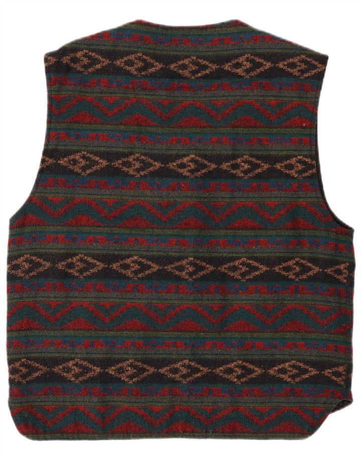 Vintage vest til mænd Medium flerfarvet geometrisk