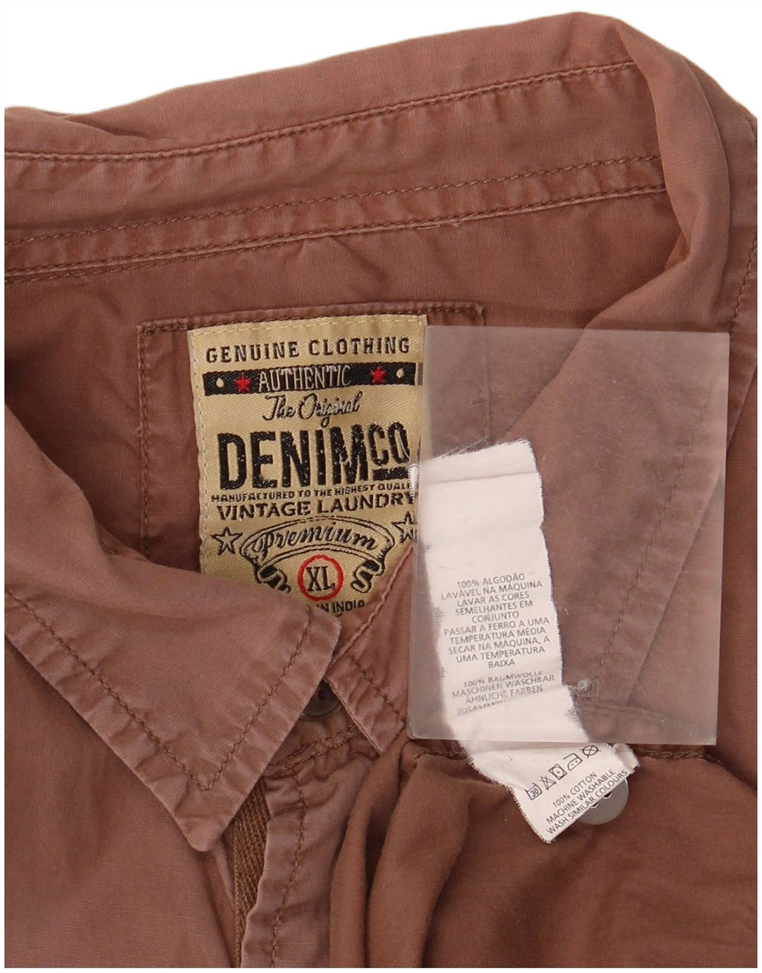 Vintage herreskjorte XL brun bomuld