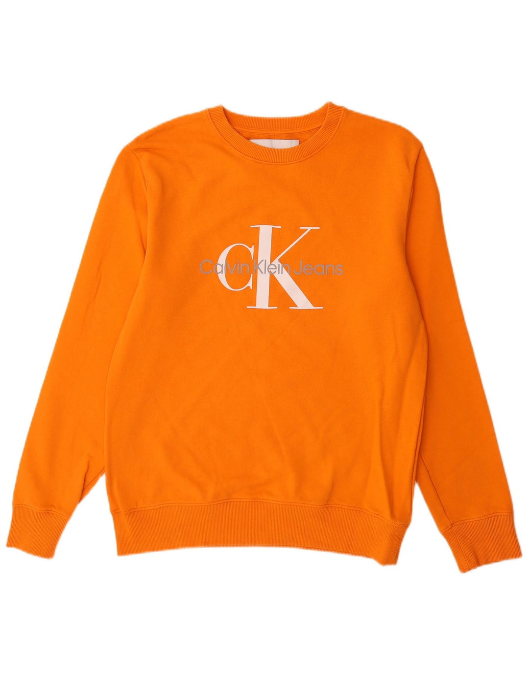 Calvin Klein Jeans Herre Grafisk Sweatshirt Jumper Medium Orange Bomuld