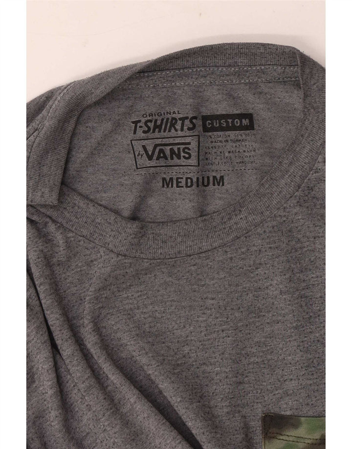 Vans Herre Custom Fit T-shirt Top Medium Grey Flecked Bomuld