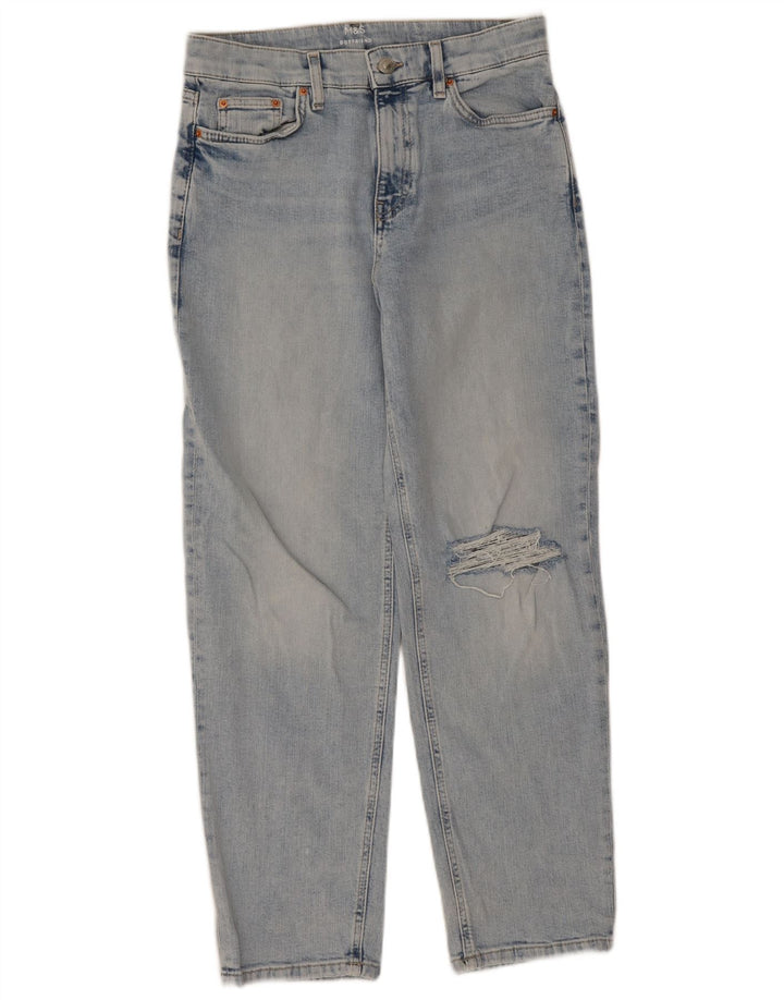 Marks & Spencer Womens Tapered Jeans UK 12 Medium W28 L27 Blue