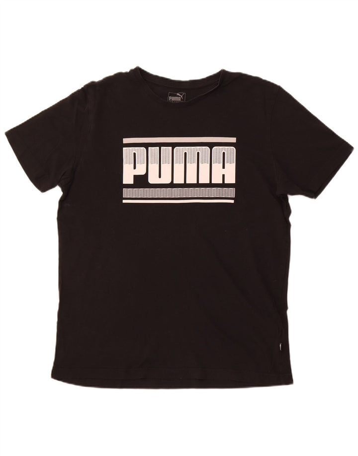PUMA Grafisk T-shirt top til mænd, stor sort bomuld