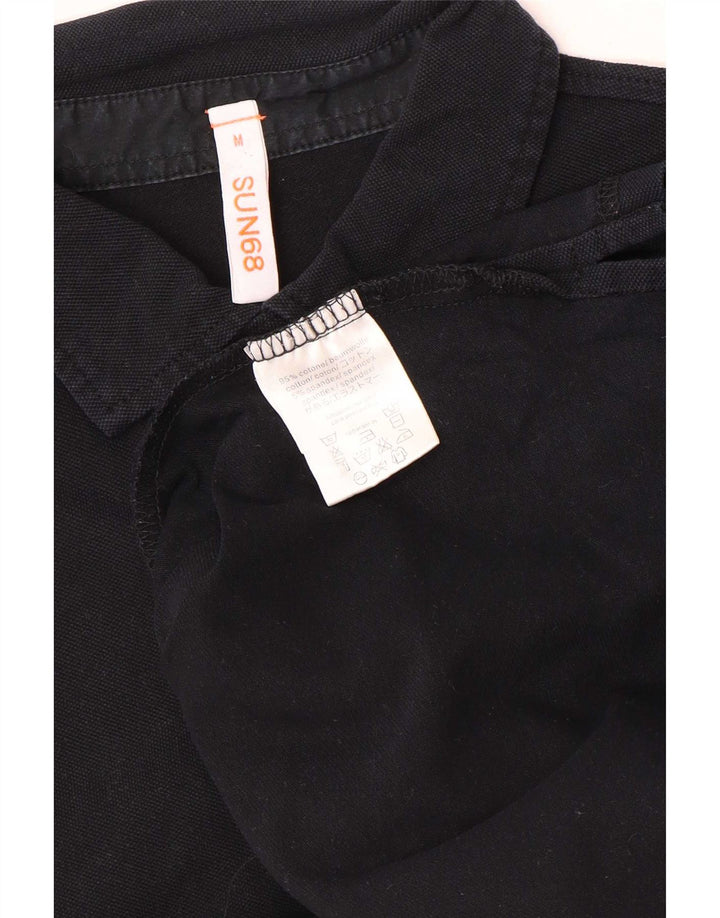 Sun68 Herre poloshirt Medium Sort bomuld