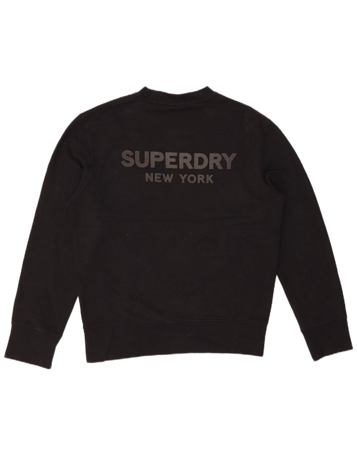 SUPERDRY Grafisk sweatshirt til mænd, lille sort bomuld
