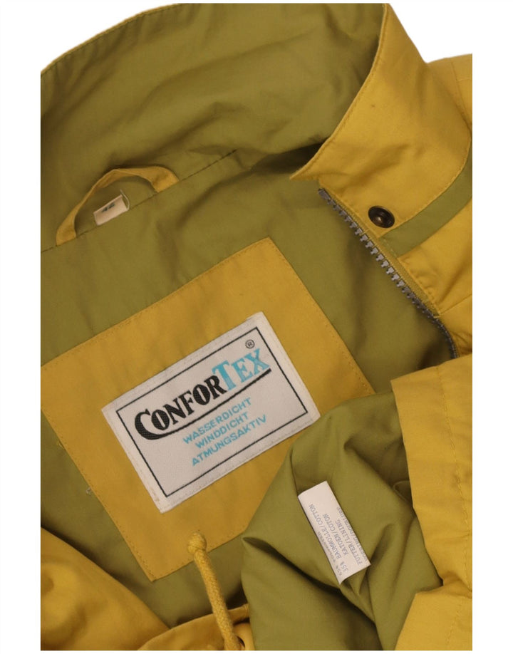 Vintage oversize regnfrakke til kvinder EU 42 stor gul polyester