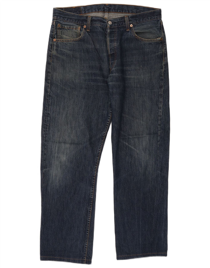 Levi's Herre 501 lige jeans W36 L28 blå bomuld