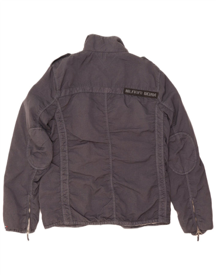 TOMMY HILFIGER Herre Military Jacket UK 38 Medium Navy Blue Nylon